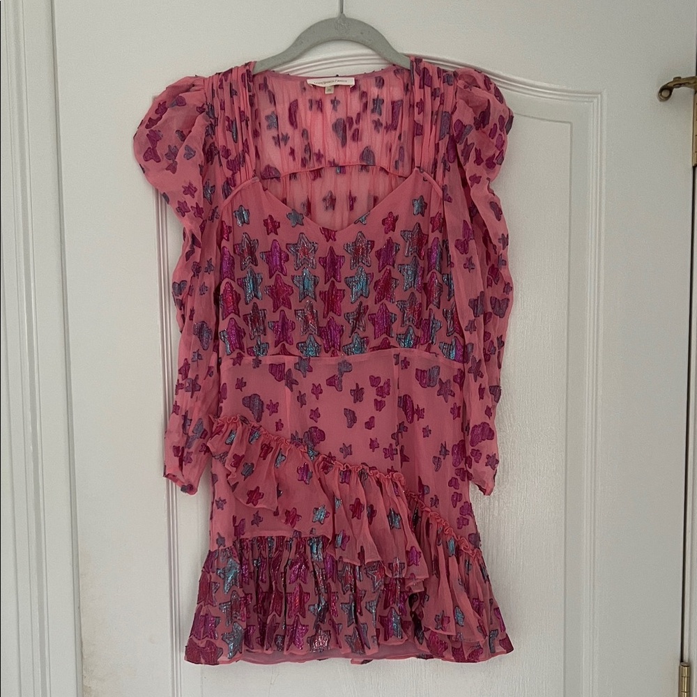LoveShackFancy Pink and Purple Star Dress